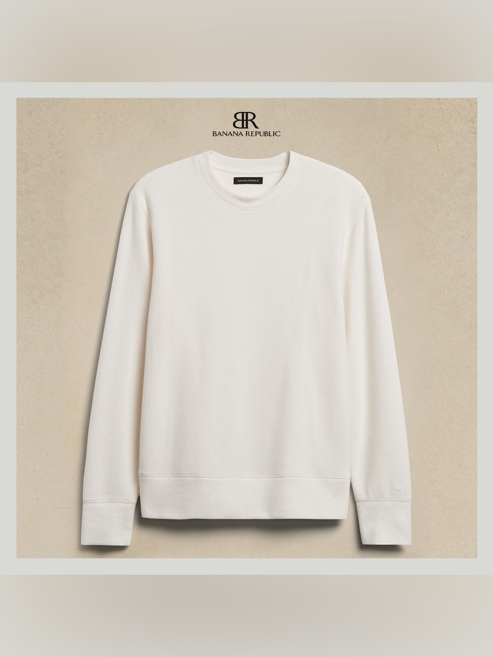 Banana Republic Men’s White Crewneck Sweater